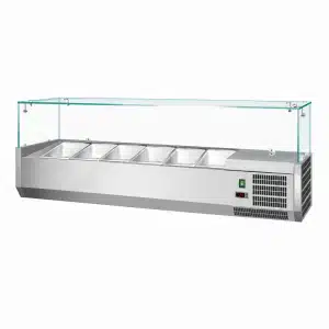 Stona salatara 1500x380 mm – 5x GN 1/3 + 1x GN 1/2